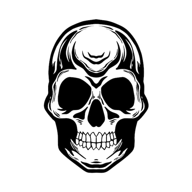 Skull art Illustration hand drawn style premium vector for tattoo sticker logo etc