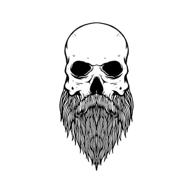 skull beard inking