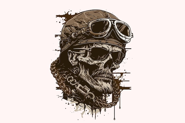 Skull Biker Vector illustration for tshirt