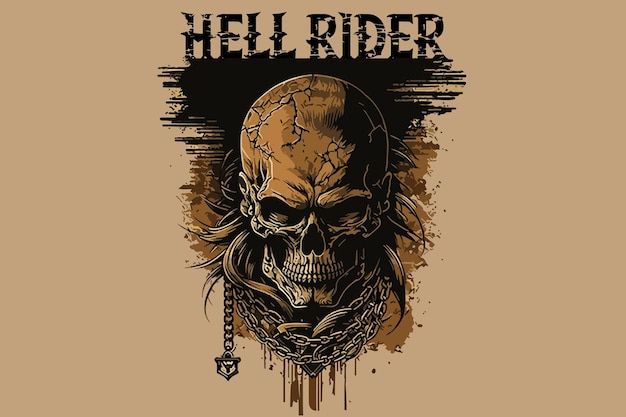 Skull Biker Vector illustration for tshirt