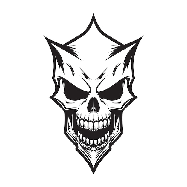 skull on black vector design