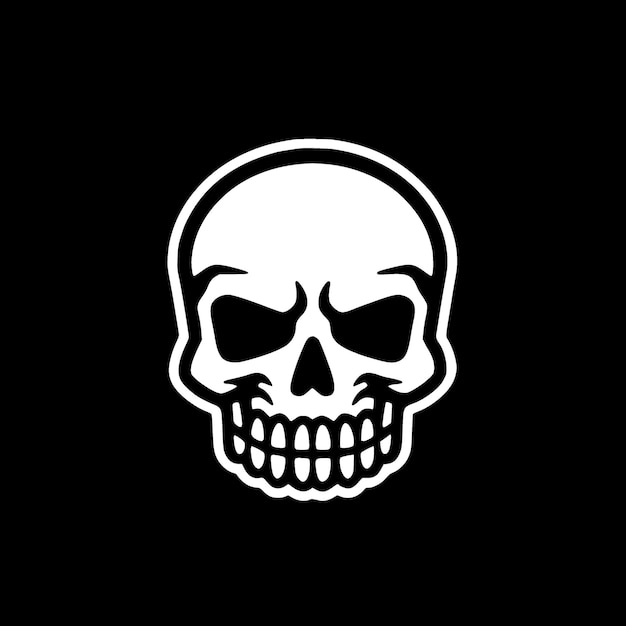 Skull Black and White Isolated Icon Vector illustration