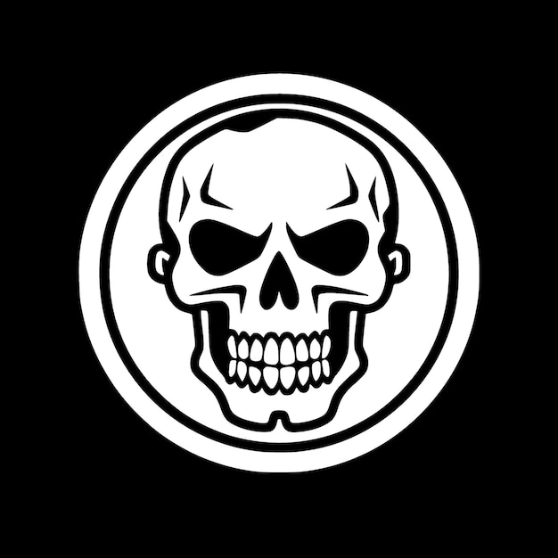 Skull Black and White Vector illustration