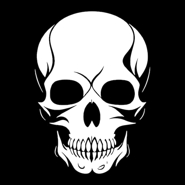 Skull bones skeleton logo simple black tattoo