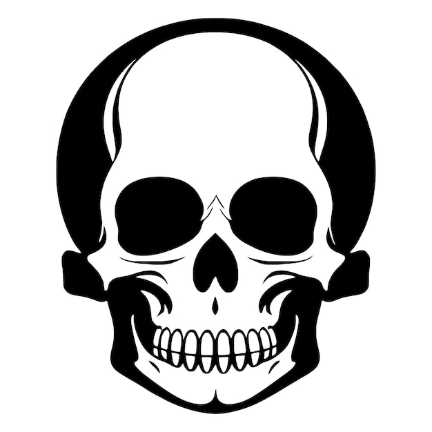 Skull bones skeleton logo simple black tattoo