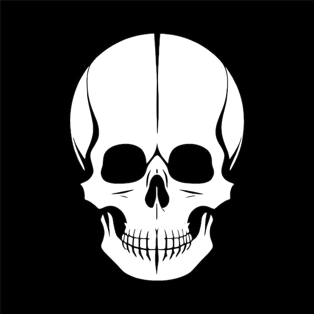 Skull bones skeleton logo simple black tattoo