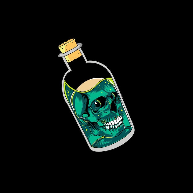 The skull in the bottle contains a chemical liquid design, very suitable for your t-shirt business