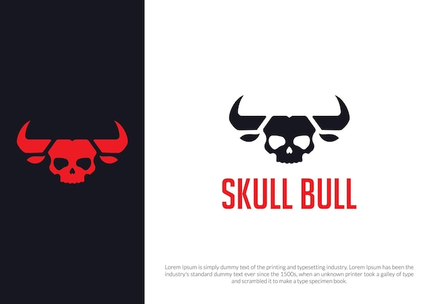 skull bull logo template