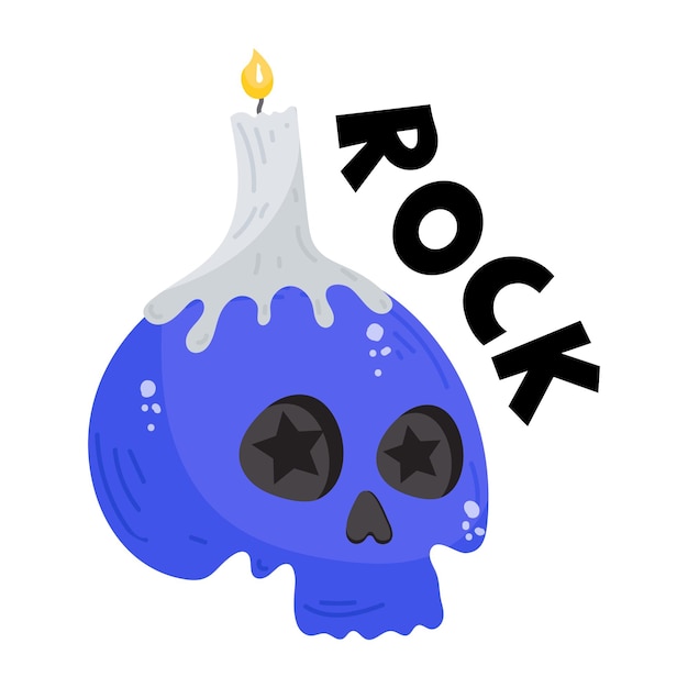 A skull candle flat sticker icon