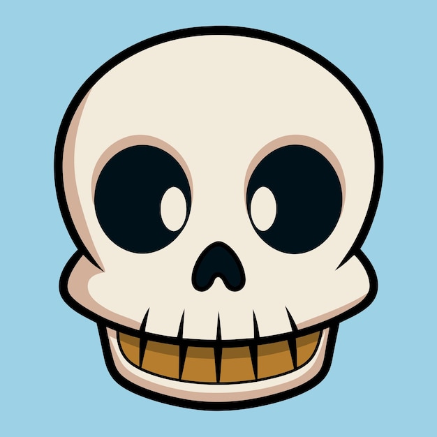 Vector skull cartoon clip art vector illustration design