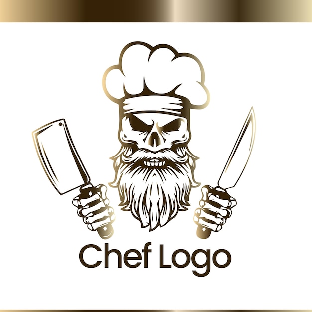 Vector skull cheff logo