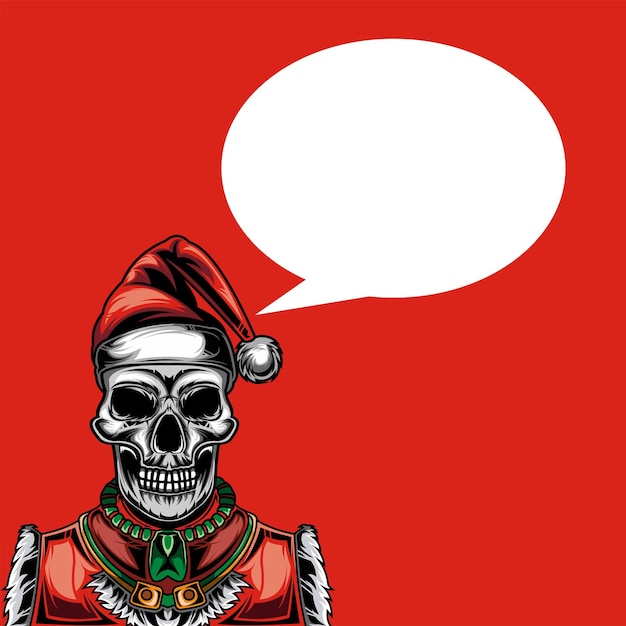 skull christmas wearing hat