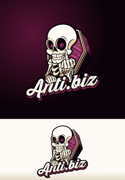 Skull Coffin Mascot Logo