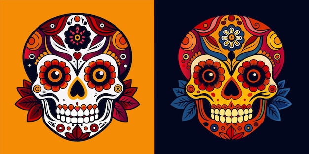 a skull and colorful flowers design for a skull