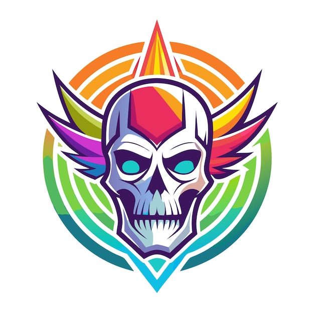 Skull colorful logo design