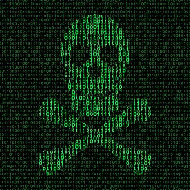 Vector skull and crossbones with binary code virus concept