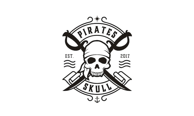 Skull & Crossing Swords Pirates logo