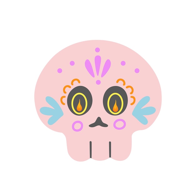 Skull The day of the dead Mexican sugar skull Hand drawn illustration