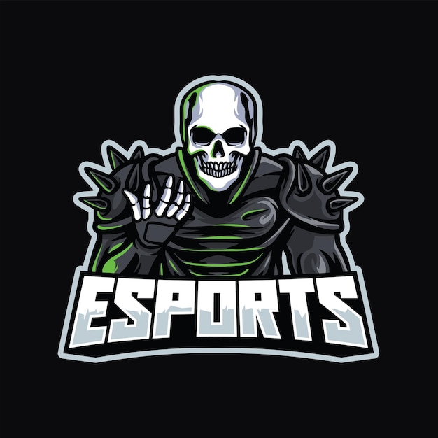 Skull demon esports logo vector