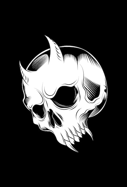 Skull demons vector artwork illustration