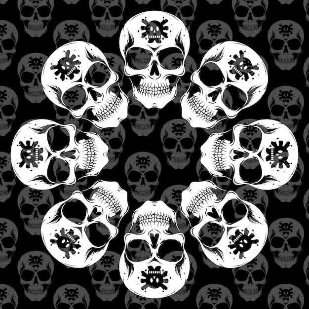 skull design for stickers or tshirt print