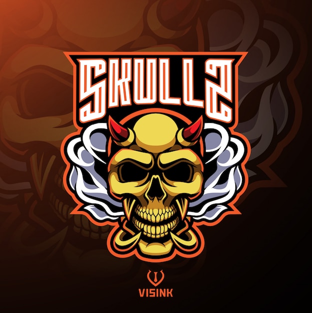 Skull devil mascot logo design