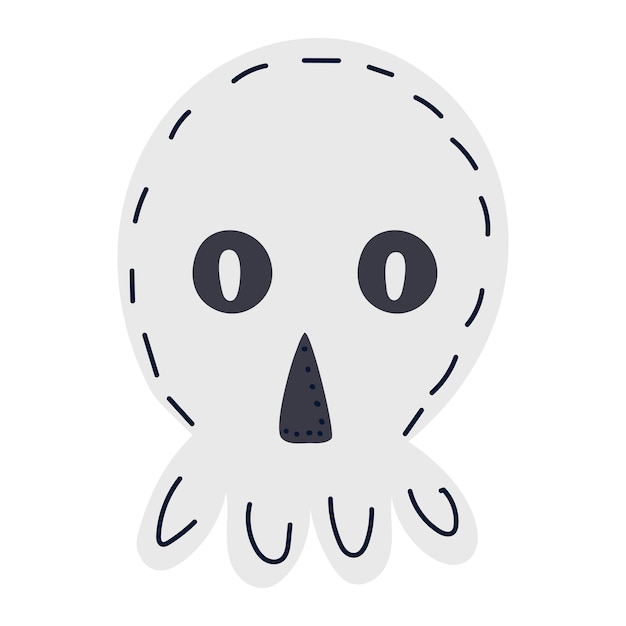 Skull in doodle style isolated vector