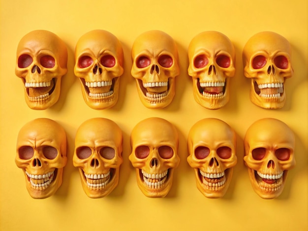 Vector skull emojis set