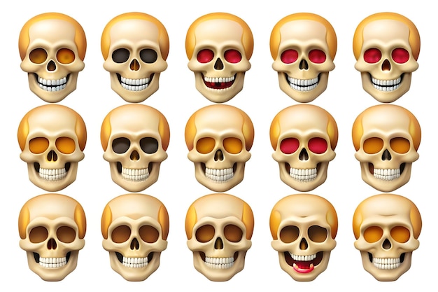 skull emojis set