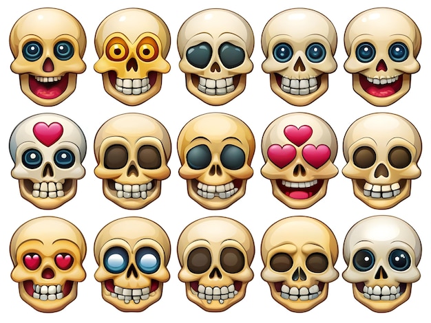 skull emojis set