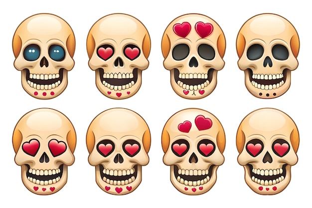 skull emojis set