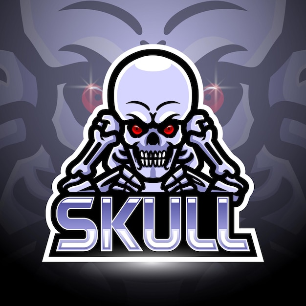 Skull esport logo mascot design