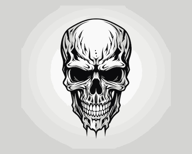 Skull face with a cool and horror look isolated on an elegant plain background good for websites