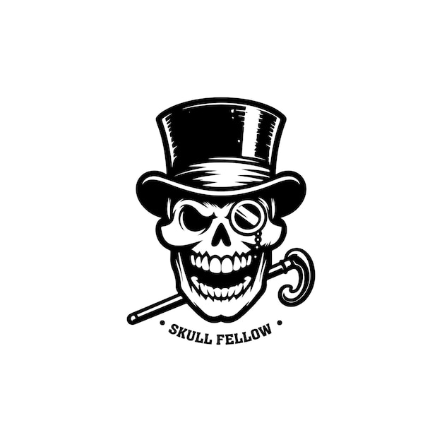 skull fellow vector logo design