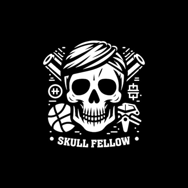 skull fellow vector logo design