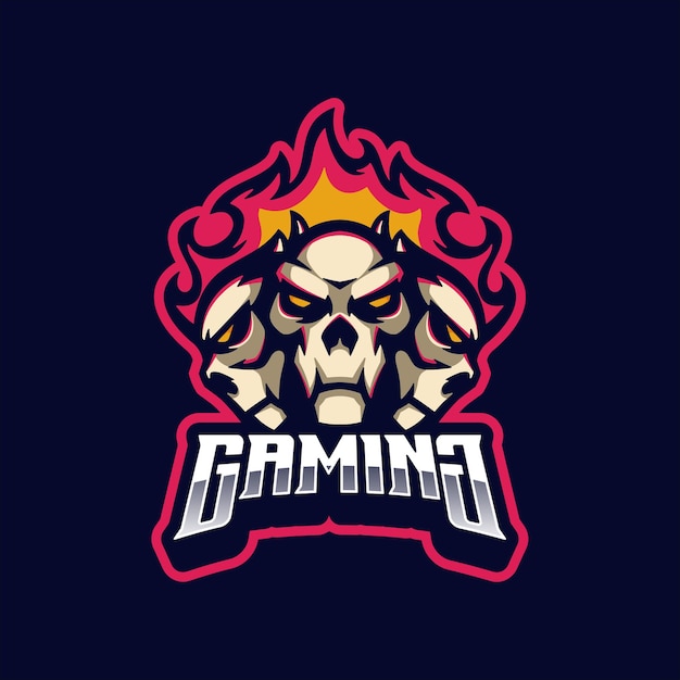 Skull Fire Logo Mascot