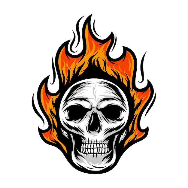 skull fire vector