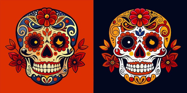 a skull and flowers design by person