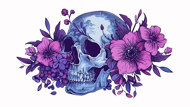 a skull and flowers design by person