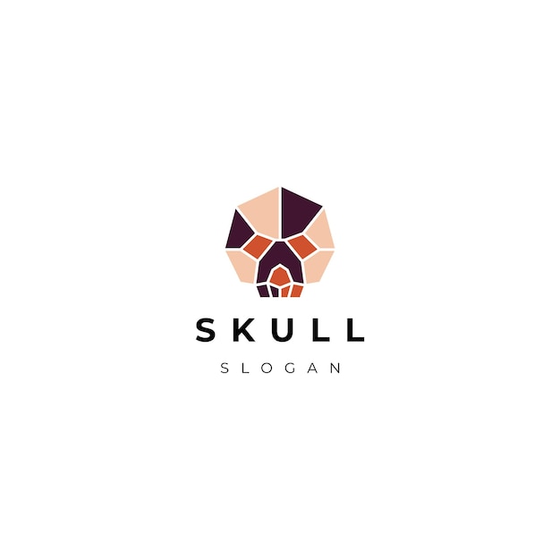 Skull geometric logo icon design