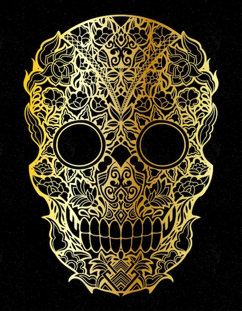 skull gold ornament