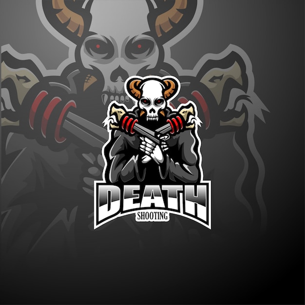 Skull gunners esport mascot logo