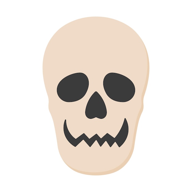 Skull for Halloween design in cute cartoon style.