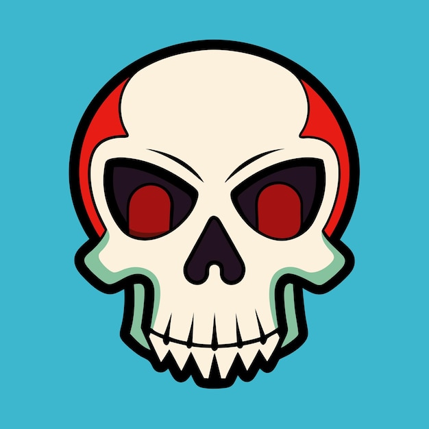 Skull Head Color Vector Graphic Artwork