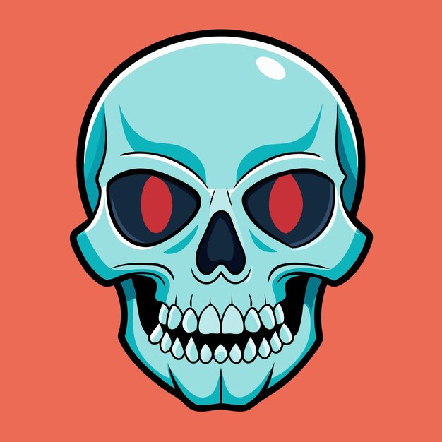 Skull Head Color Vector Graphic Artwork