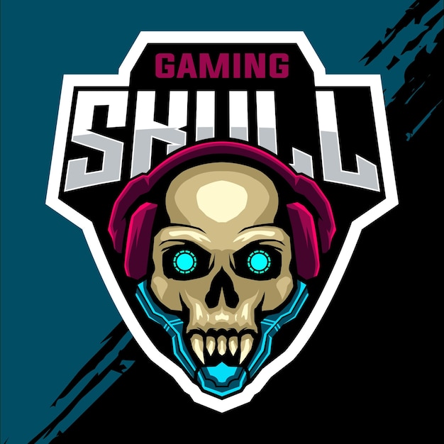 Skull head esport game logo