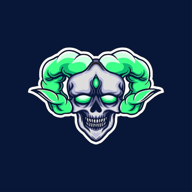 skull head mascot gaming logo