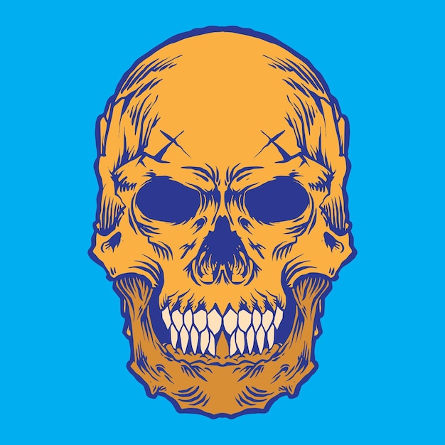 skull head object for shirt logo and poster