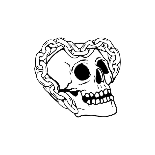 Skull head vector design