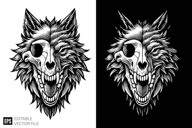 Vector skull head vector graphic design templates